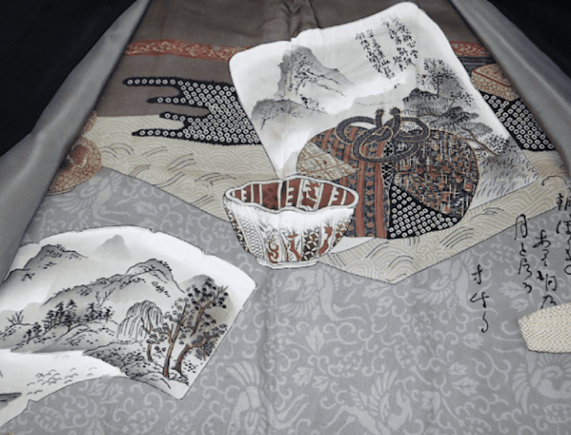 Ensemble Kimono & Haori Homme en Soie Noire – 5 Kamon Umebachi