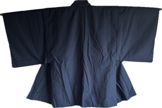 Antique haori soie bleu Tsumugi homme