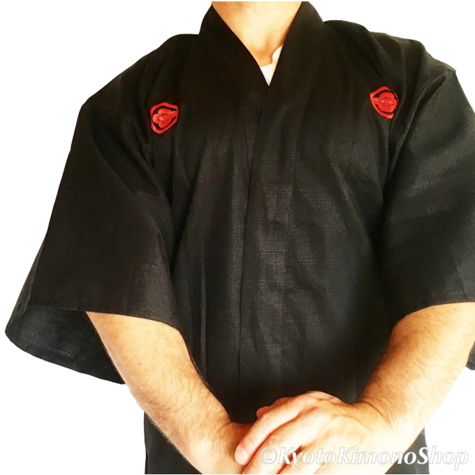 Hanten samourai coton noir homme "Made in Japan"