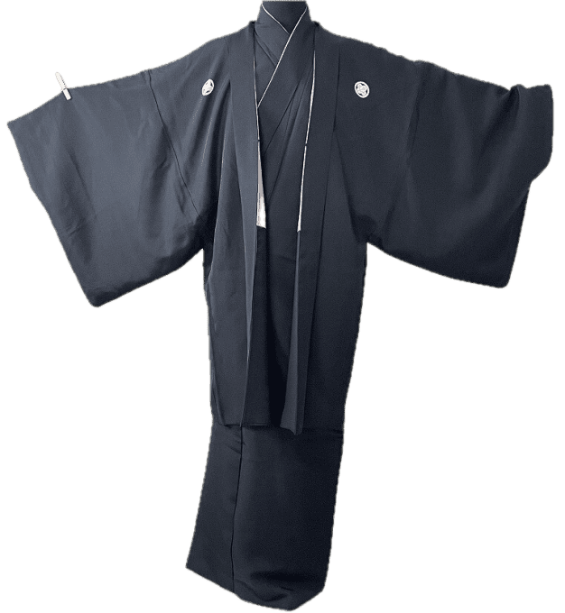 Antique haori homme - soie noire - TakanoHane Montsuki - Tigre Majestueux