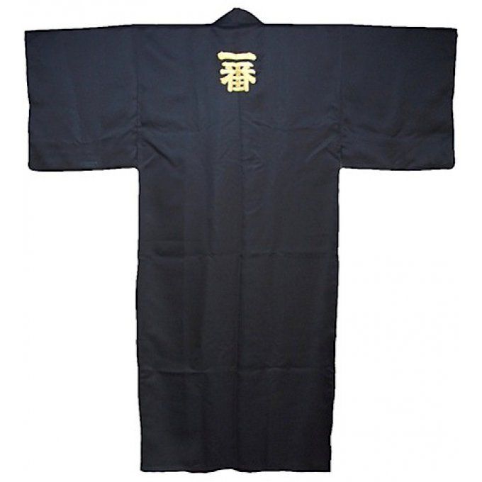 Kimono Happi Ichiban polyester noir homme "Made in Japan"