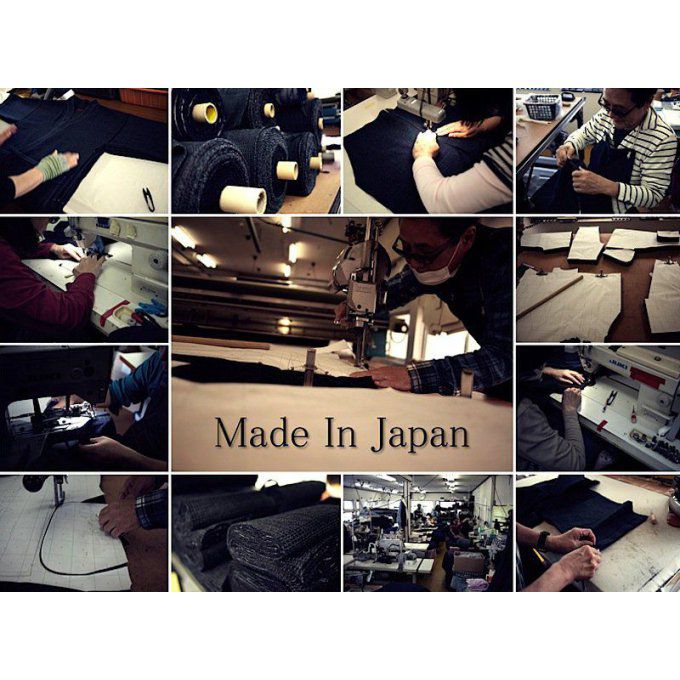 Ensemble tee shirt et Short japonais Bun Hito Gara coton noir "Made in Japan"  
