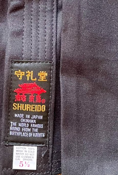 Luxe Ninjutsu / Kobudo / KarateGi  Shureido KB-11 noir coton mi-lourd taille 5 (180 cm)  